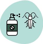 Boric acid powder used for cockroach treatment showing risks when applied incorrectly